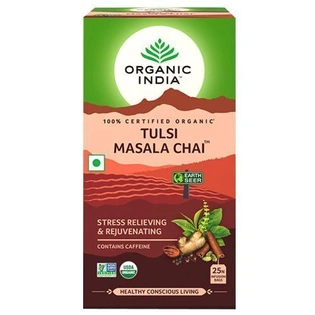 Organic India Masala Tea Bags - Tulsi Chai 52.5 gm (25 Bags x 2.1 gm each)