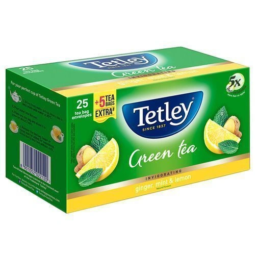 Tetley Green Tea - Ginger Mint Lemon 25 Bags x 2 gm Each 50 gm-