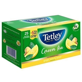 Tetley Green Tea - Ginger Mint Lemon 25 Bags x 2 gm Each 50 gm