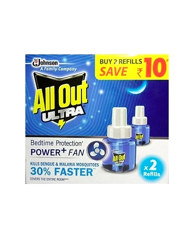 All Out Ultra Bedtime Protection Power + Fan 2 Reffils-SKU-REPELNT-354