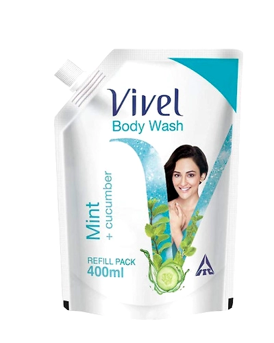 Vivel Body Wash, Mint and Cucumber, 400ml-SKU-7003