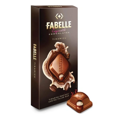 Fabelle Luxury Chocolates Tiramisu Centre Filled Bar Infused with Coffee and Mascarpone Cheese 131g
