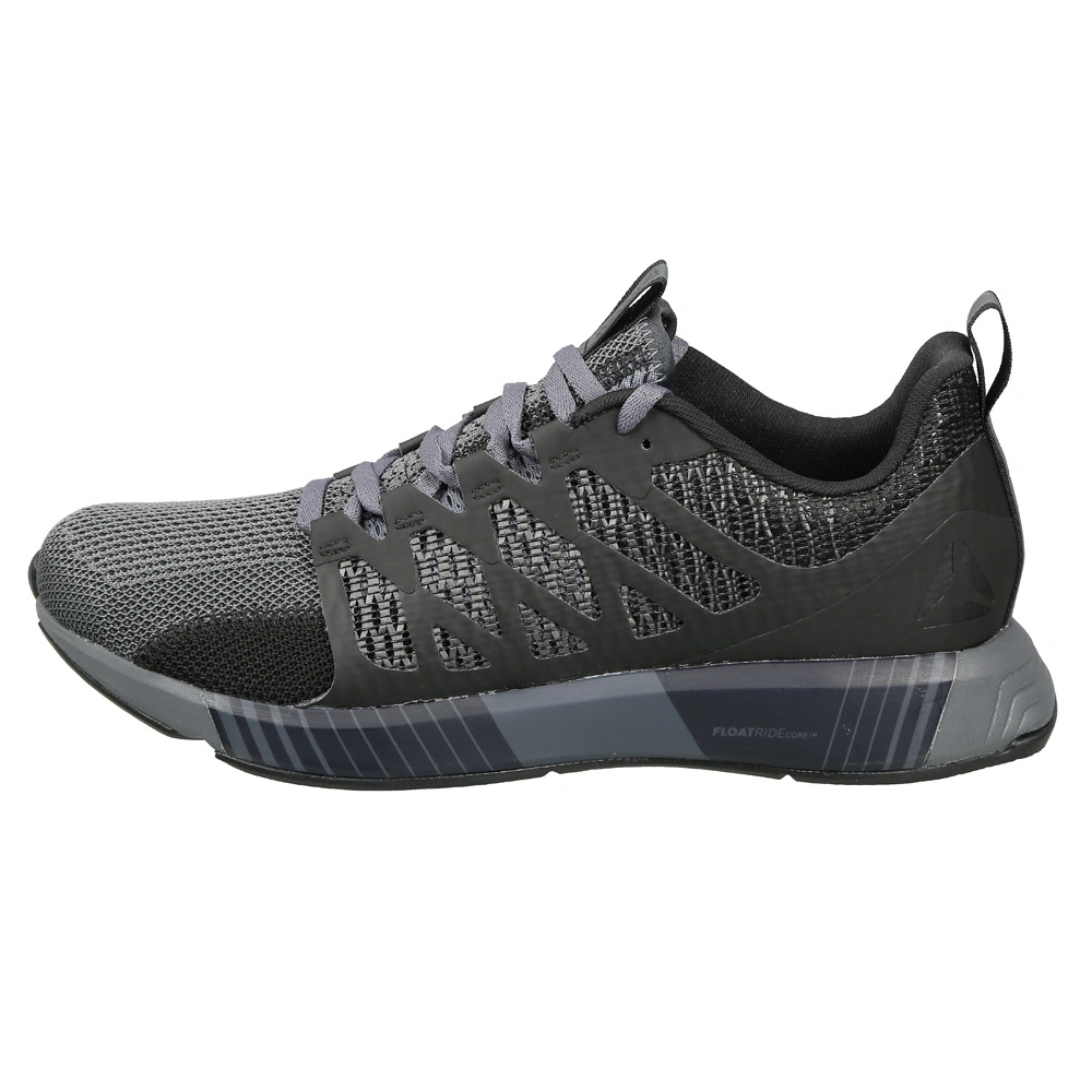 MEN'S REEBOK RUNNING FUSION FLEXWEAVE CAGE SHOES-BLACK/TRUE GREY-9-1