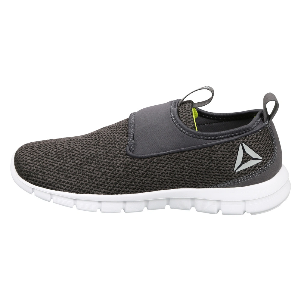 MEN'S REEBOK TREAD WALK LITE SLIP-ONS-ASH GREY/BLACK-6-1