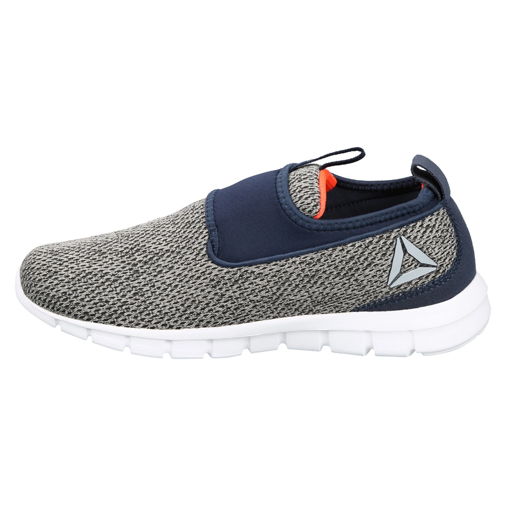 MEN'S REEBOK TREAD WALK LITE SLIP-ONS-BLK / POWDER GREY/NAVY-8-1