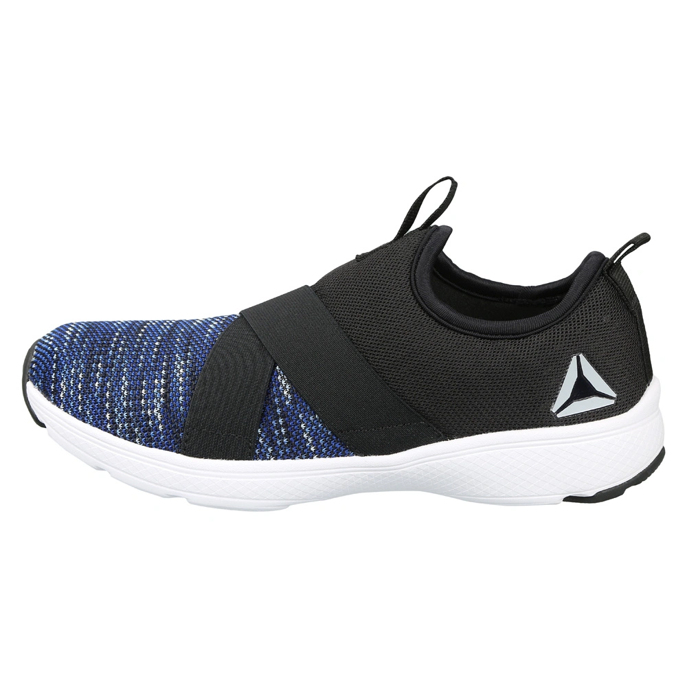 MEN'S REEBOK WALKING TREAD LEAP SLIP-ONS-BLACK/NAVY-6-1