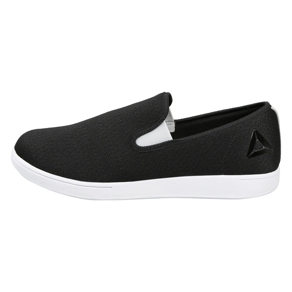 MEN'S REEBOK TEAD SMOOTH SLIP ONS-BLACK/FLAT GREY-10-1