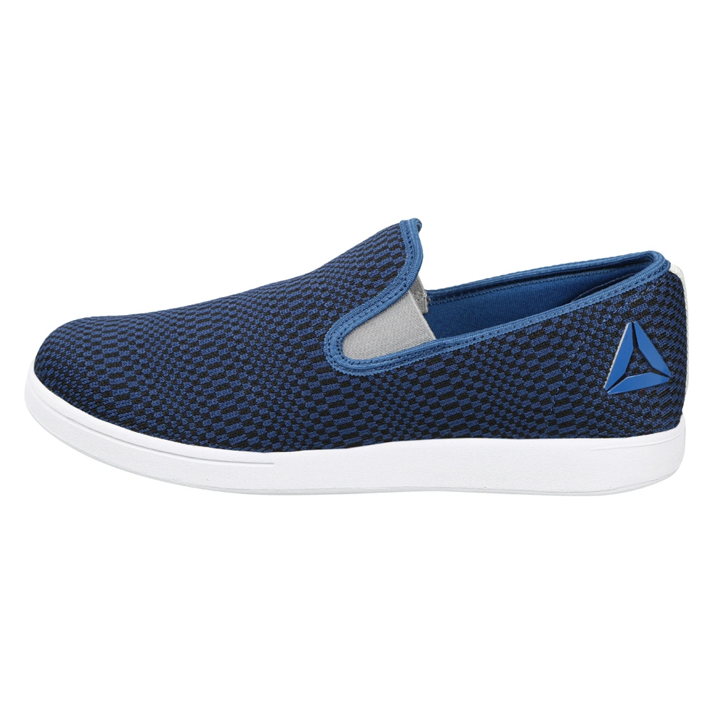 MEN'S REEBOK TEAD SMOOTH SLIP ONS-BUNKER BLUE/SKULL GREY-11-1