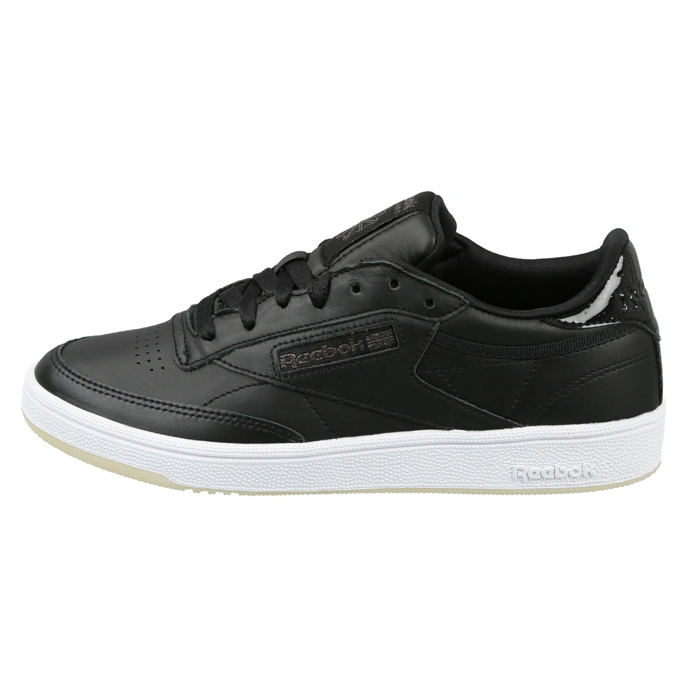 WOMEN'S REEBOK TENNIS CLUB C 85 SHOES-BLACK/WHITE/ICE-5-1