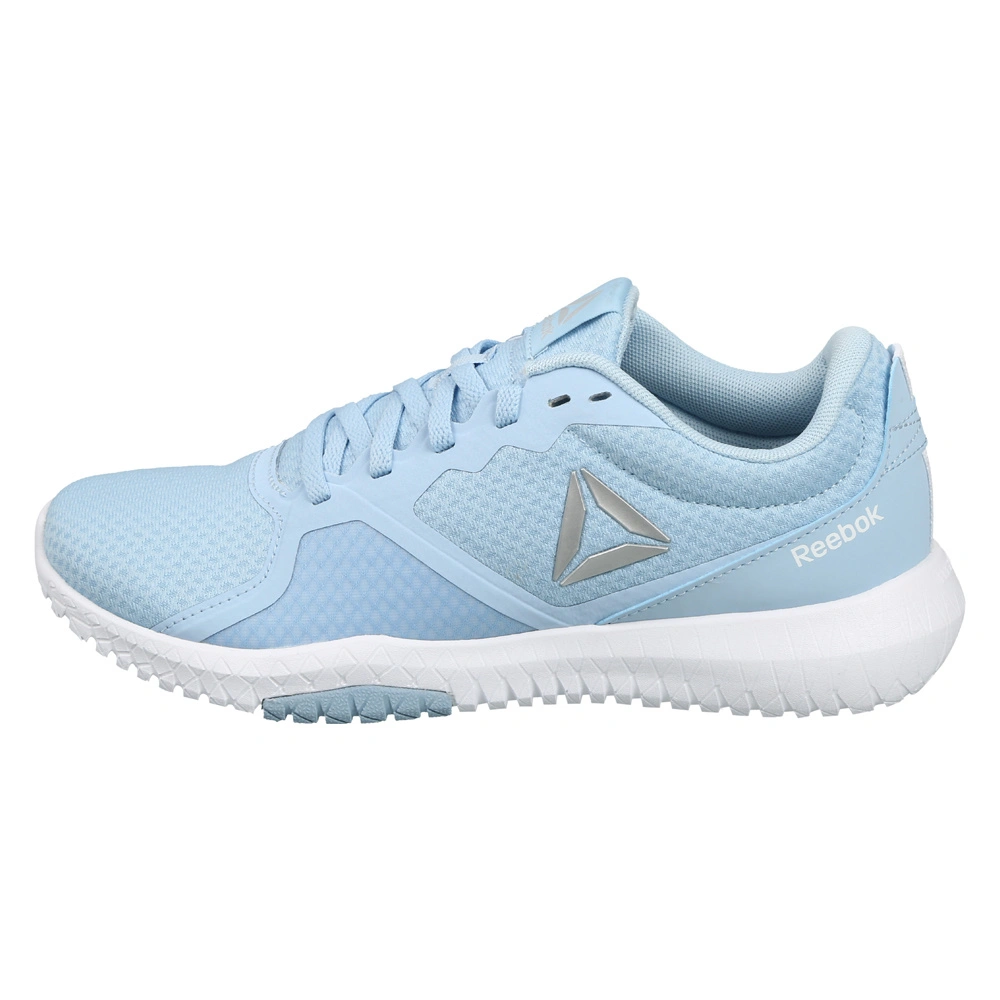 WOMEN'S REEBOK TRAINING FLEXAGON FORCE SHOES-DENIM/WHITE/SILVER/GREY-4-1