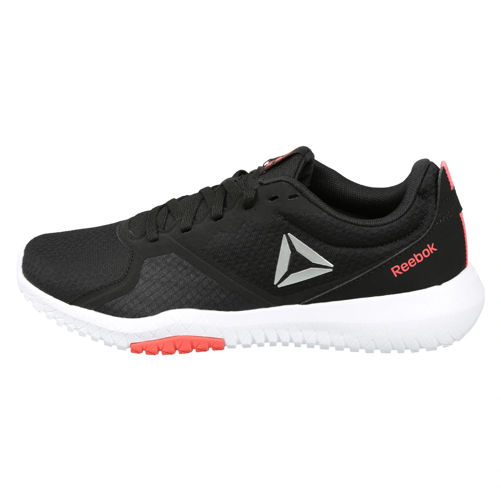 WOMEN'S REEBOK TRAINING FLEXAGON FORCE SHOES-4-BLK/WHT/ROSE/ALLOY/SILVER-1