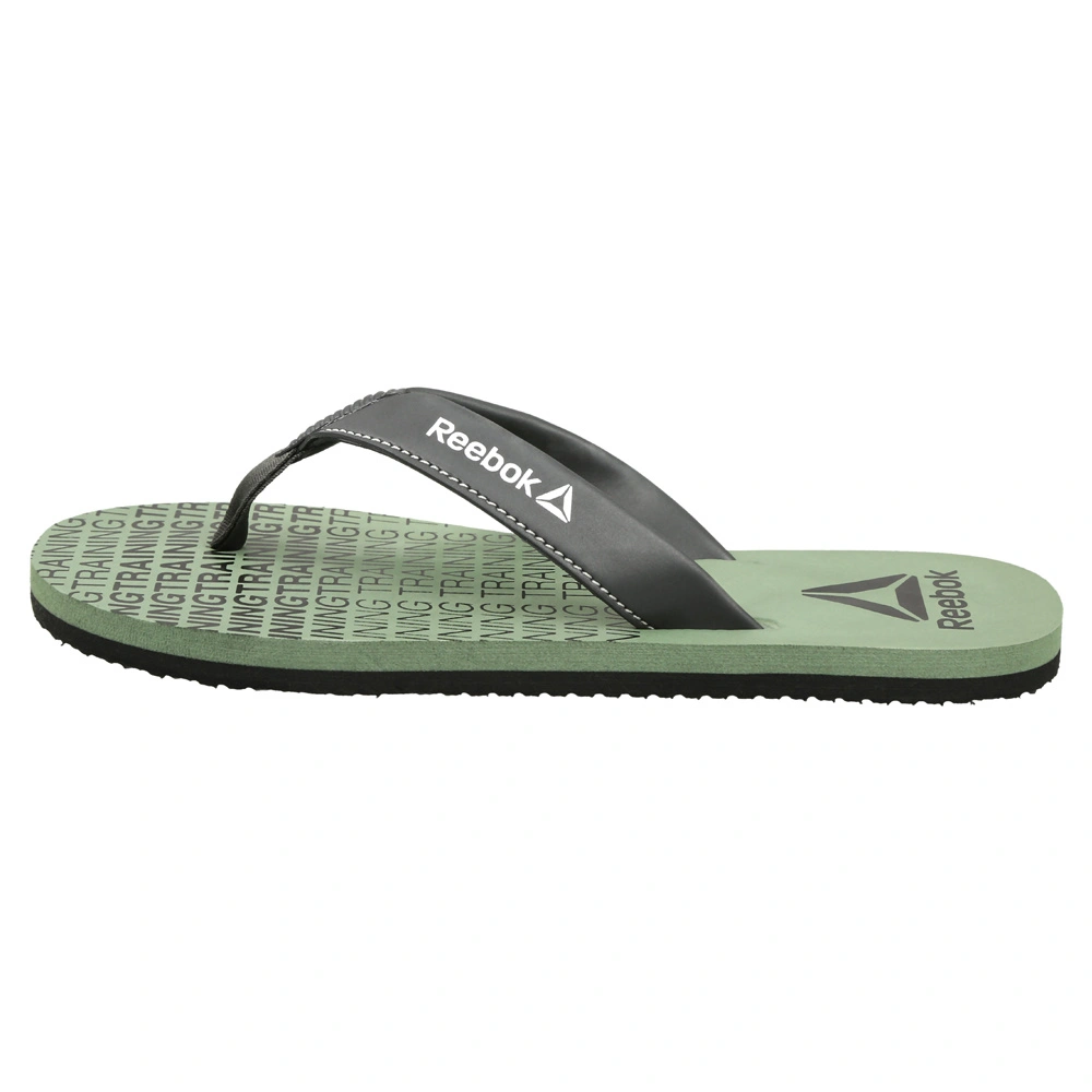 MEN'S REEBOK SWIMMING DUAL DASH LP SLIPPERS- B-7-Green Gravel-1