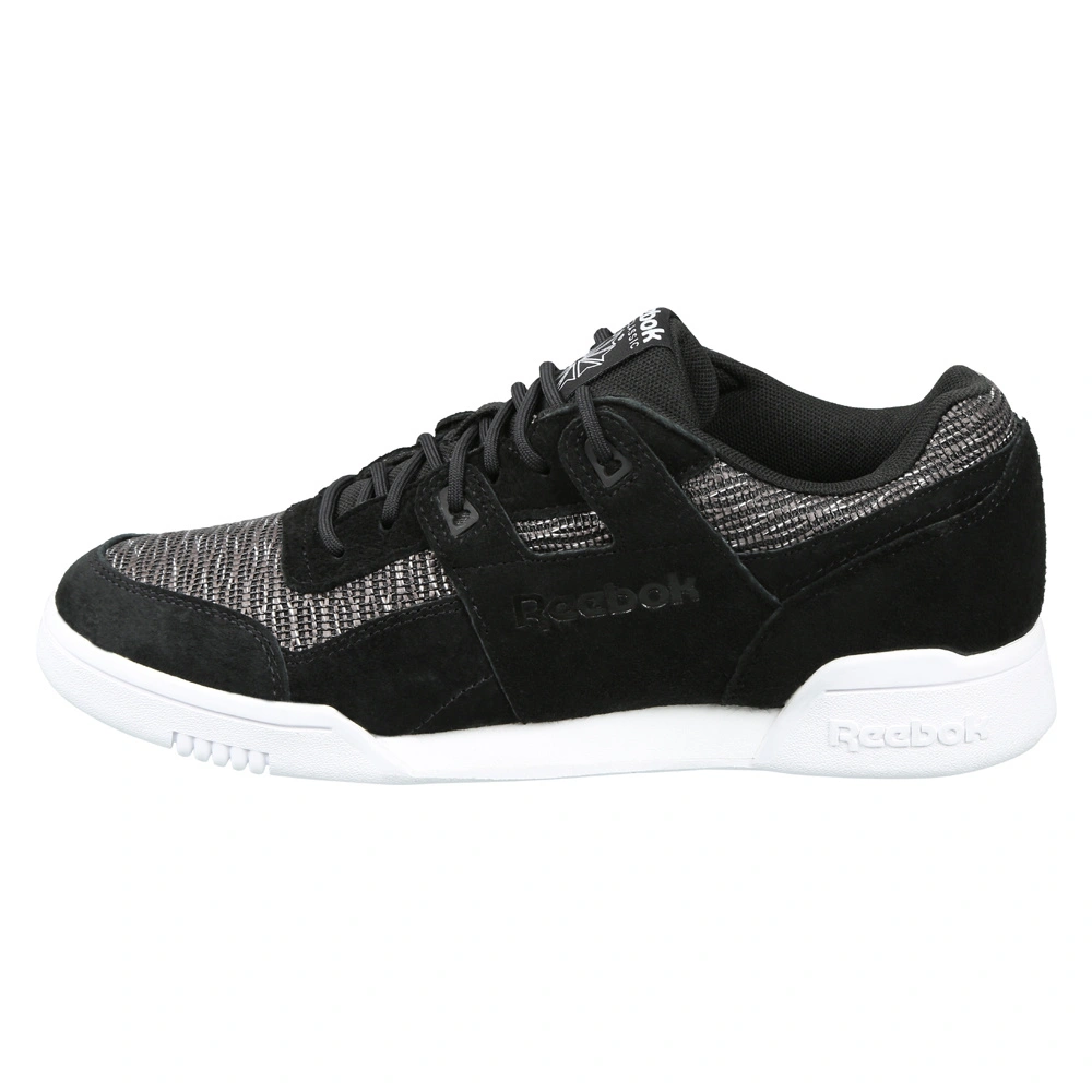 MEN'S REEBOK CLASSICS WORKOUT PLUS FLEXWEAVE SHOES- B-BLACK/WHITE/SPRIT WHITE-8-1