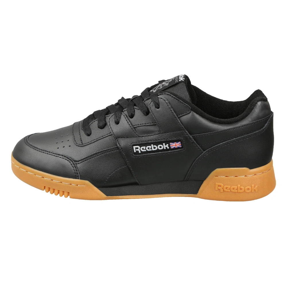 MEN'S REEBOK CLASSICS WORKOUT PLUS SHOES- B-BLACK/CARBON/RED/ROYAL-7-1