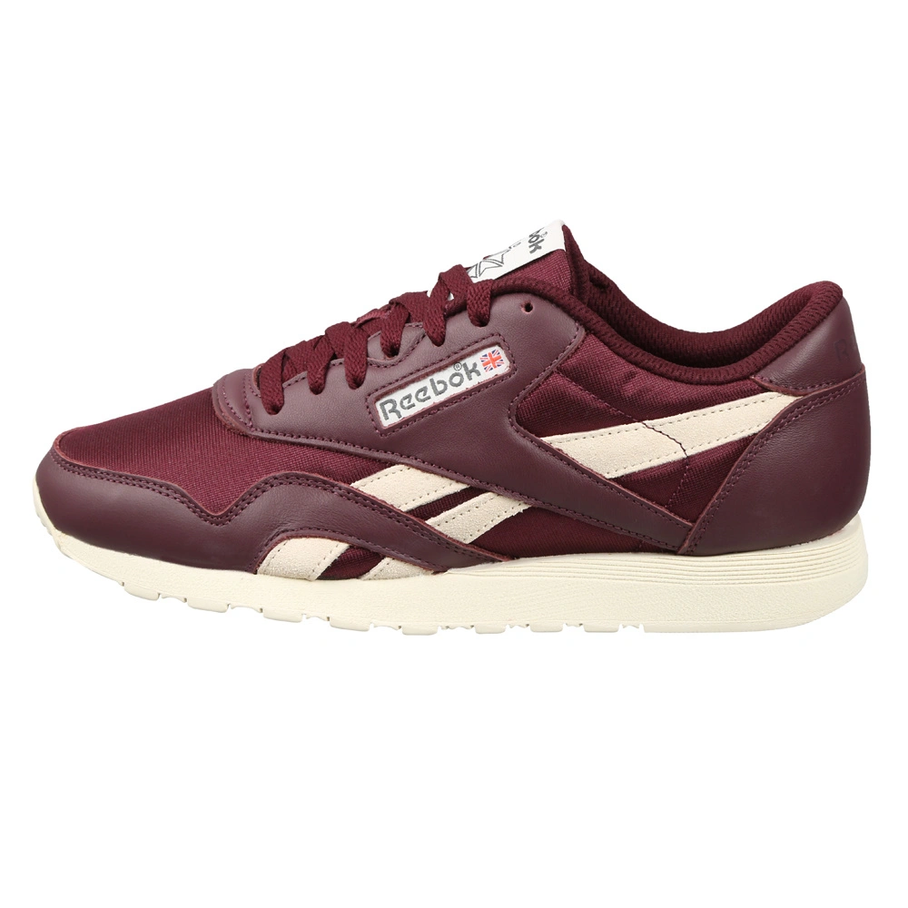 MEN'S REEBOK CLASSICS NYLON MU SHOES- B-MAROON/PAPERWHITE/TRUE GR-8-1