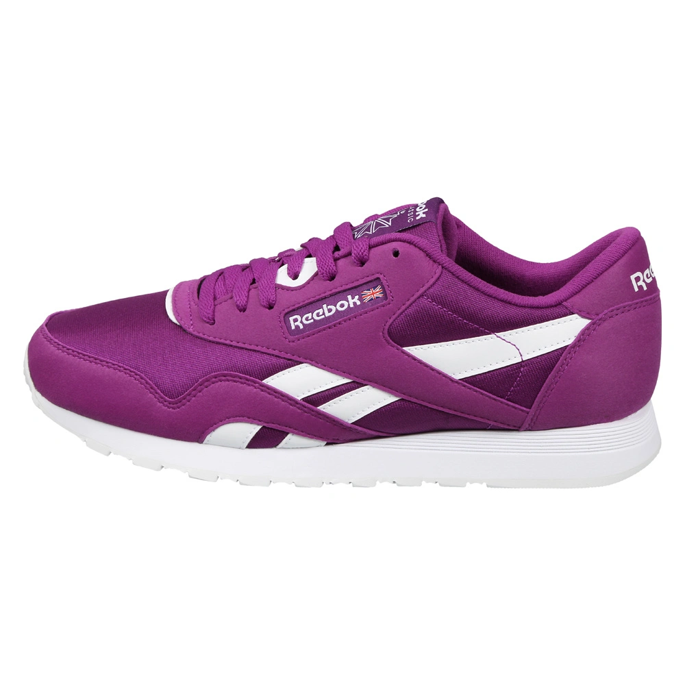 UNISEX REEBOK CLASSICS NYLON COLOR SHOES- B-7-AUBERGINE/WHITE-1