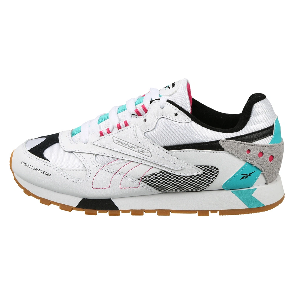 WOMEN'S REEBOK CLASSICS LEATHER ATI 90S SHOES- B-WHITE/TEAL/BLACK/GREY/PIN-5-1