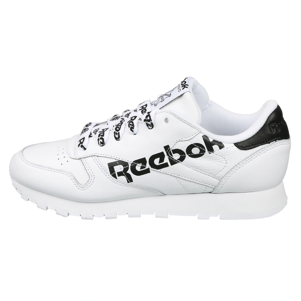 WOMEN'S REEBOK CLASSIC LEATHER SHOES- B-WHITE/BLACK-5-1