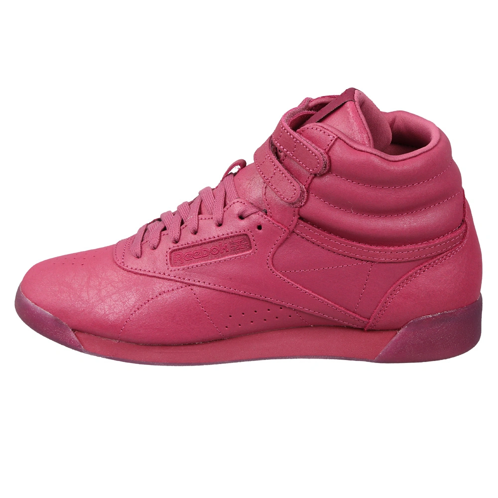 WOMEN'S REEBOK CLASSIC FREESTYLE HIGH SHOES- B-TWISTED BERRY/WHITE-5-1