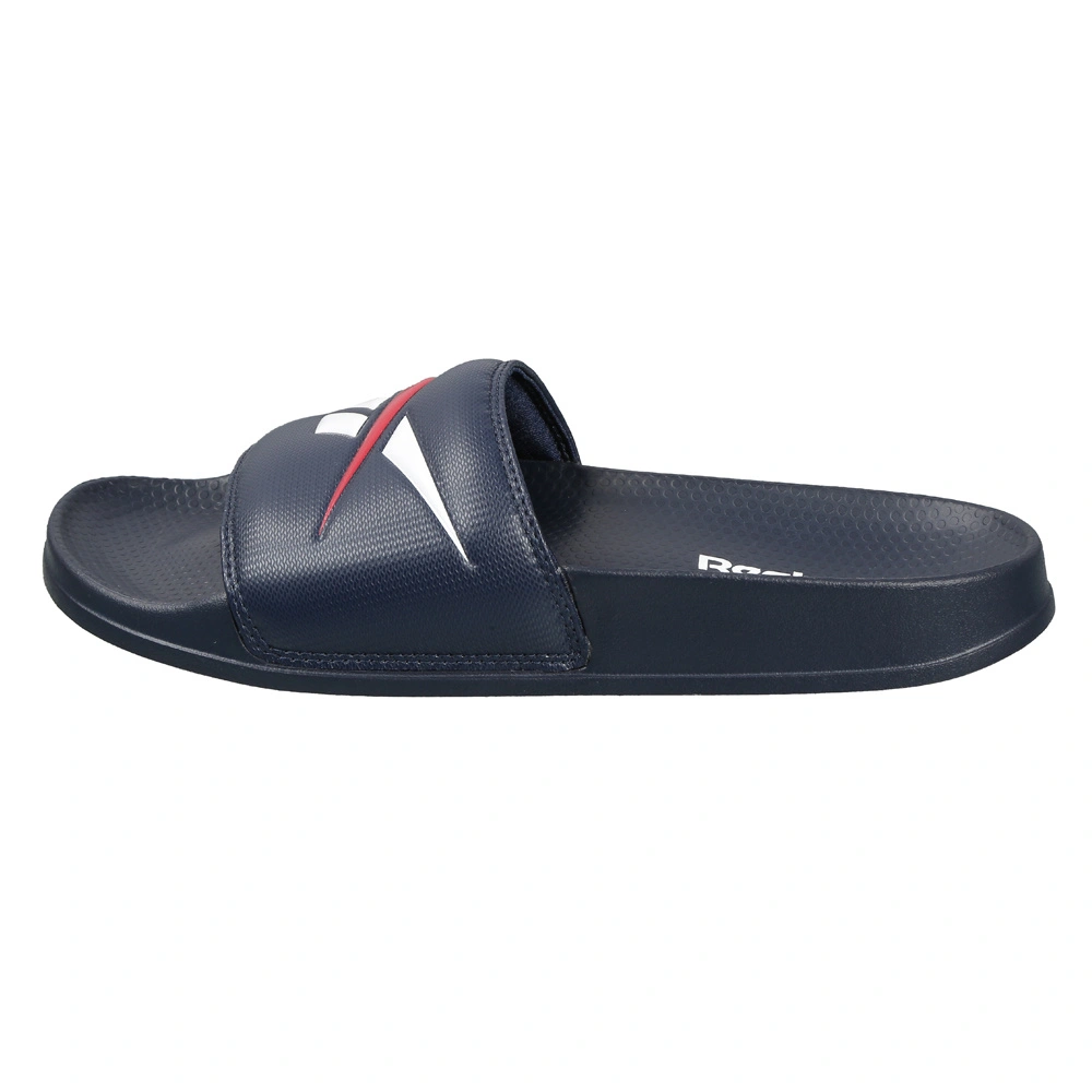 UNISEX REEBOK CLASSICS CASUAL SLIDES- B-V-COL NAVY/WHITE/EXC RED-5-1