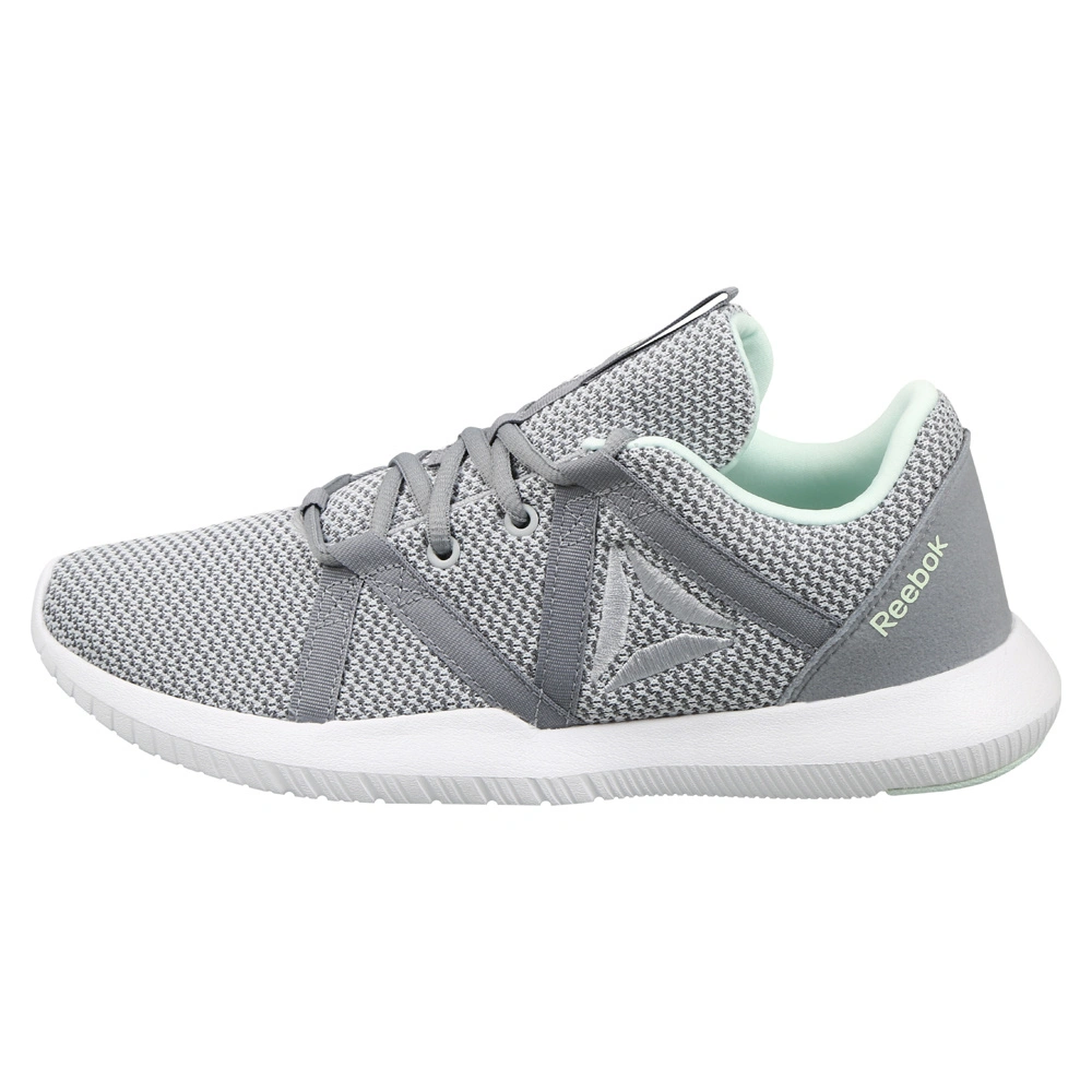 WOMEN'S REEBOK TRAINING REAGO ESSENTIAL SHOES- B-5-GREY/WHT/EMERALD-1