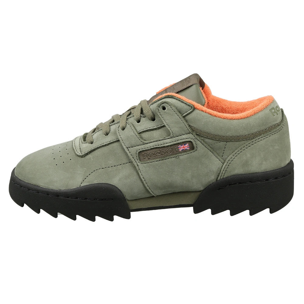 WOMEN'S REEBOK CLASSICS WORKOUT RIPPLE OG SHOES- B-5-HUNTER GREEN/ORANGE/BLACK-1