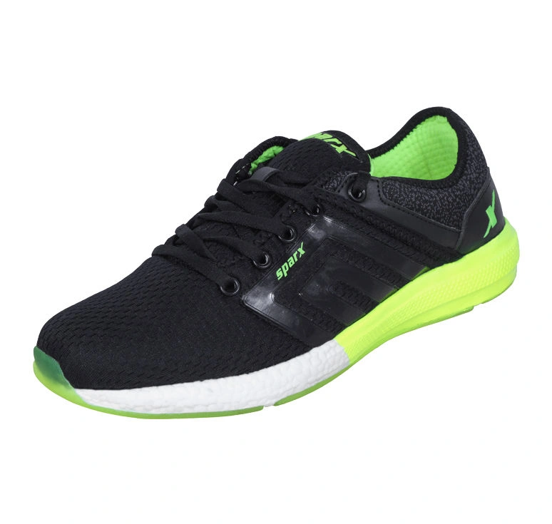 SPARX BLACK/FL. GREEN GENTS SPORTS SHOES_SM-346-