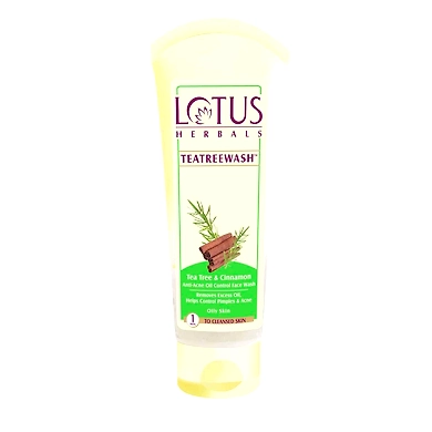 Lotus Herbals TEATREEWASH Tea Tree &amp; Cinnamon Anti-Acne Oil Control Face Wash-