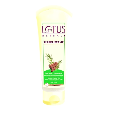 Lotus Herbals TEATREEWASH Tea Tree &amp; Cinnamon Anti-Acne Oil Control Face Wash-