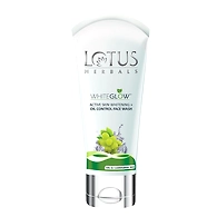 Lotus Herbals WhiteGLOW Active Skin Whitening + Oil Control Face Wash_100 gm