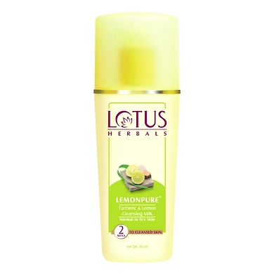 Lotus Herbals LEMONPURE Turmeric &amp; Lemon Cleansing Milk_80ml-