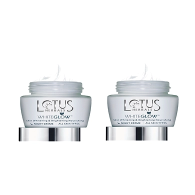 Lotus Herbals WHITEGLOW Skin Whitening &amp; Brightening Nourishing Night Cream_60 gm (Set of 2)-