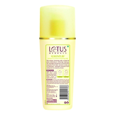 Lotus Herbals LEMONPURE Turmeric &amp; Lemon Cleansing Milk_170ml-