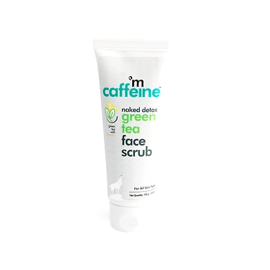 Naked Detox Green Tea Face Scrub with Vitamin C &amp; Hyaluronic Acid, 100 gm-