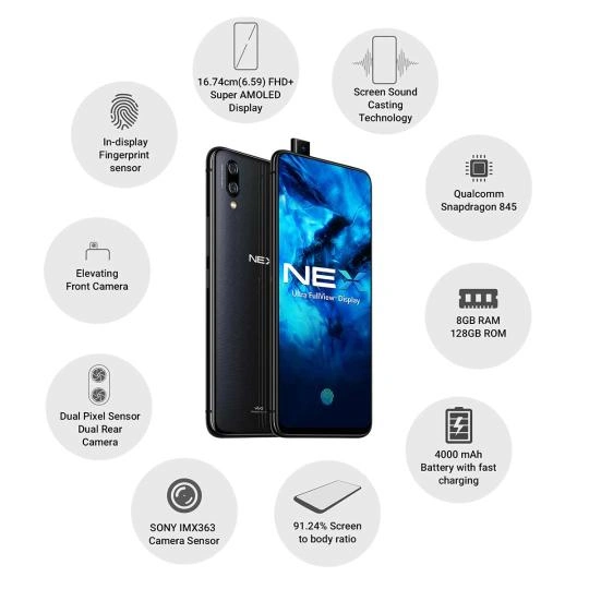 Vivo NEX ( 8GB  Ram)+(  128GB Storage )-Black-8GB-1