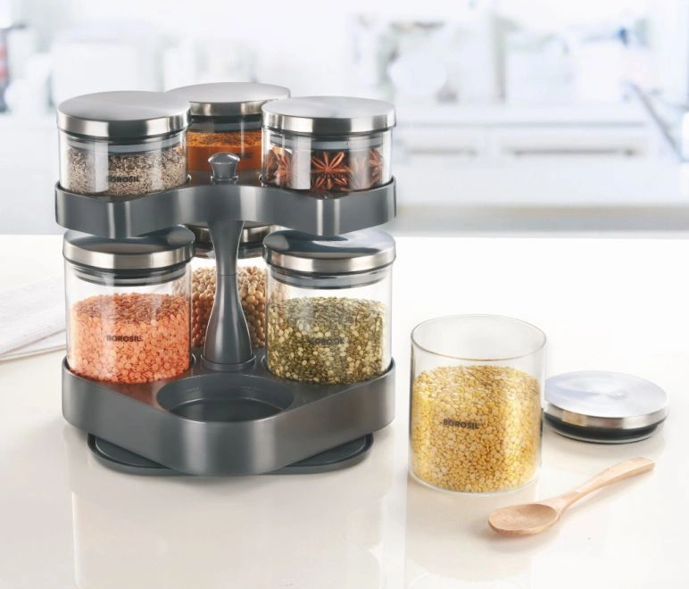 Spin-n-Store Tray with Jars-