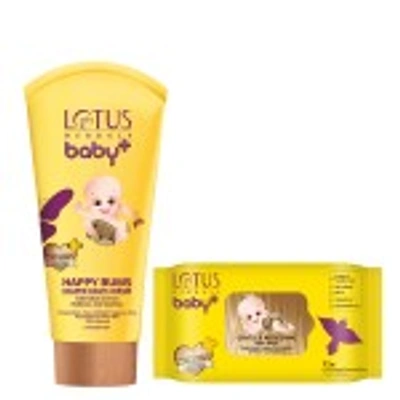 LOTUS HERBALS BABY+ COMBO PACK (CREME-100GM+WIPES-72 N)