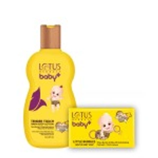 LOTUS HERBALS BABY+ COMBO PACK - TENDER TOUCH BABY BODY LOTION & LITTLE BUBBLES GENTLE BABY SOAP