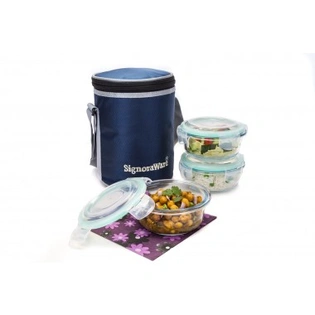 Signoraware Executive Glass Lunch Box with Bag