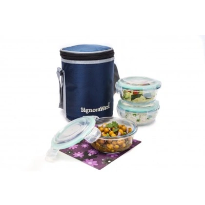 Signoraware Executive Glass Lunch Box with Bag