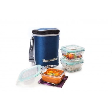 Signoraware Director Glass Lunch Box with Bag-