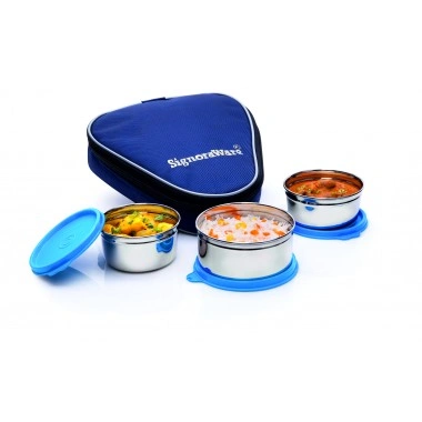 Sleek Steel Medium Lunch Box - T. Blue Colour-