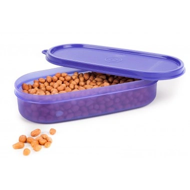 Signoraware Flat Oval Plastic Container, 500ml/80mm-