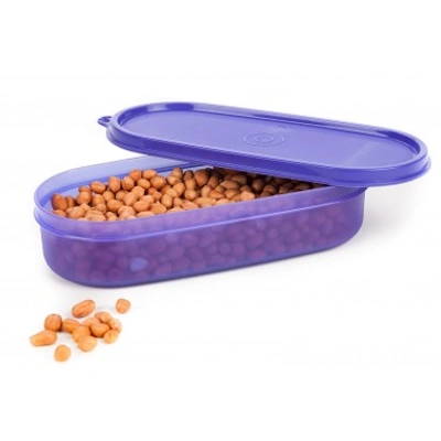 Signoraware Flat Oval Plastic Container, 500ml/80mm