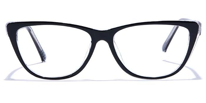 GRAVIATE by Coolwinks E12A7489 Glossy Black Full Frame Cateye Eyeglasses for Women-