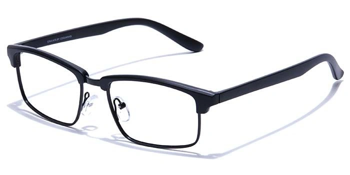 GRAVIATE by Coolwinks E12A7508 Matte Black Full Frame Clubmaster Eyeglasses for Men and Women-BLACK-1