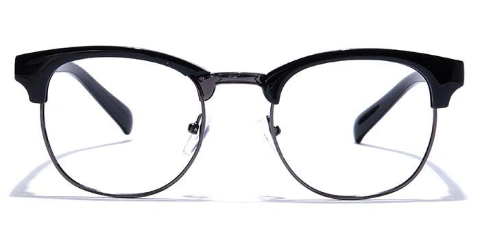 GRAVIATE by Coolwinks E12A7576 Glossy Black Full Frame Clubmaster Eyeglasses for Men and Women-