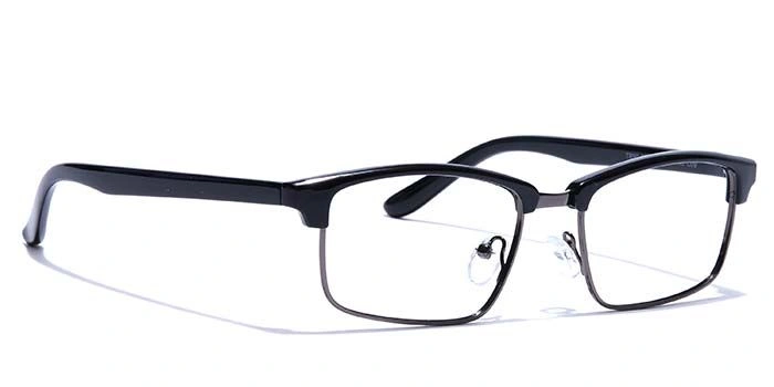 GRAVIATE by Coolwinks E12C7508 Glossy Black Full Frame Clubmaster Eyeglasses for Men and Women-BLACK-2