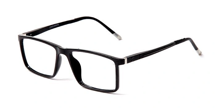 GRAVIATE by Coolwinks E12A5614 Glossy Black Full Frame Rectangle Eyeglasses for Men and Women-BLACK-1