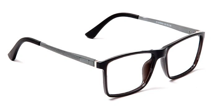 GRAVIATE by Coolwinks E12A5623 Glossy Black Full Frame Rectangle Eyeglasses for Men and Women-BLACK-2